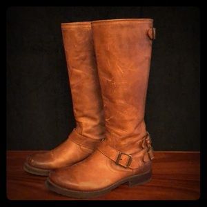 Distressed Frye Riding Boots